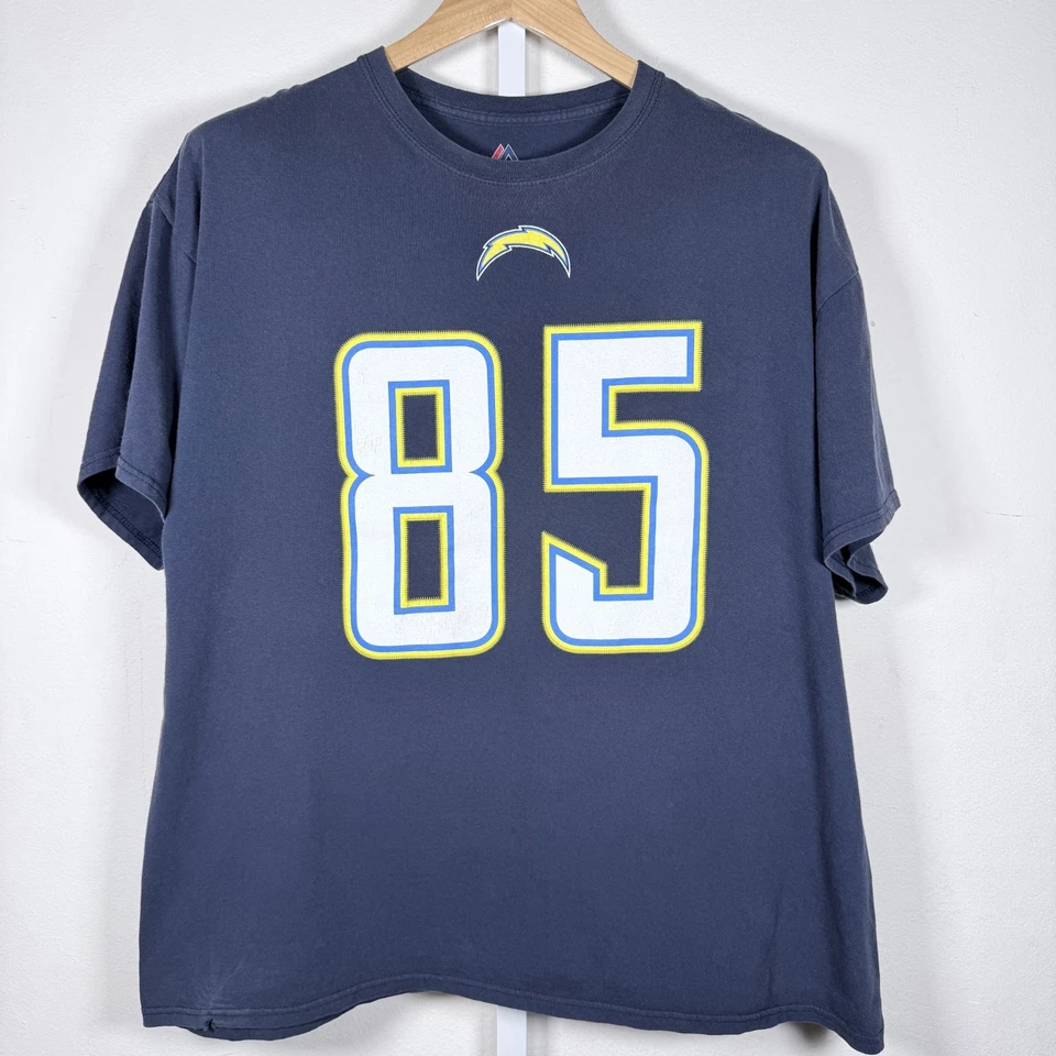 Camiseta deportiva Antonio Gates #85 Los Angeles Chargers azul majestuoso para hombre 2XL Foto 2 de 4