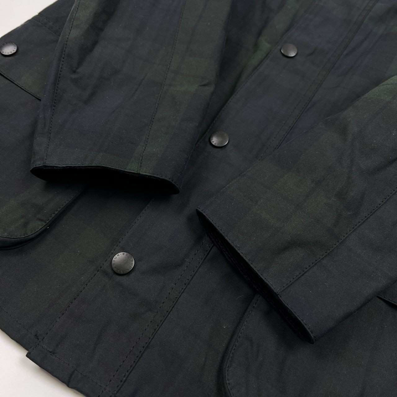 Barbour Bedale Jacket Shadow Check Pattern M Wate… - image 3