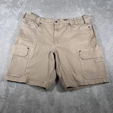 Duluth Trading Shorts Mens 46 Khaki Flex Fire Hose Cargo Work Utility Stretch