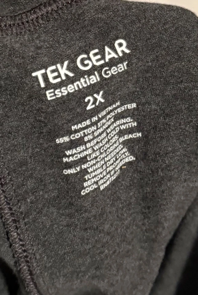 Women’s Tek Gear® Essential Gear Gray Bermuda Shorts 2X with Pockets, Drawstring - Image 3 of 4