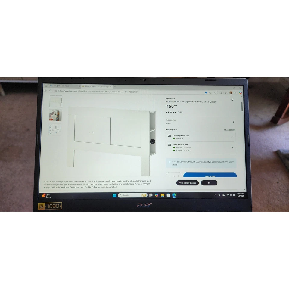 Marco de cama Ikea Queen con almacenamiento y tabla de cabeza Queen con almacenamiento ¡¡$300!!! Foto 2 de 4