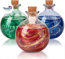 3 Pcs Christmas Potion Bottles Glass round Clear Potion Jars 8.5 Oz Spherical De