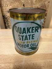 Vintage Quaker State Super Blend Motor Oil Can (1 Quart) - Full