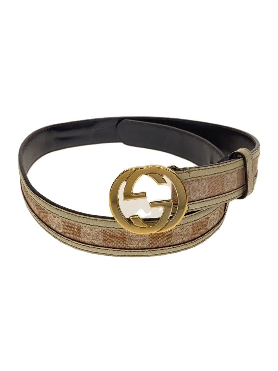 Ceinture GUCCI motif GG toile rose total femme 114874 492694 75 30 Occasion