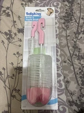 Babyking Pink Suction Base Bottle Brush W/ Nipple Cleaner Baby Supplies