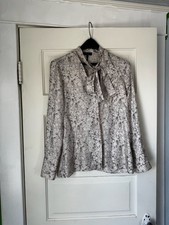 Rag Bone Womens Long Sleeve Tie-neck Graphic Floral Silk Blouse Top 4