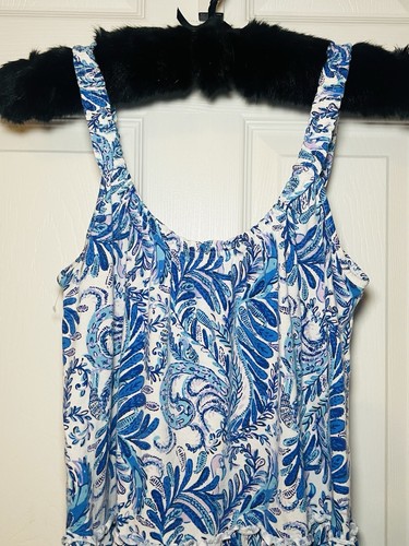 Lilly Pulitzer LORO KLEID BAHA BLUE BIRD IS THE WORD Weiß Flamingo XXS - Bild 3 von 8