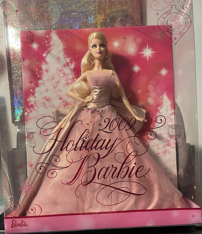 Mattel 2009 Holiday Barbie Collector Edition Doll Blonde Pink Gown Christmas