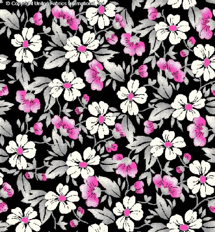 Challis 人造丝印花 Prosaic 花卉面料礼服面料缝纫面料 — 第 2/4 张图片