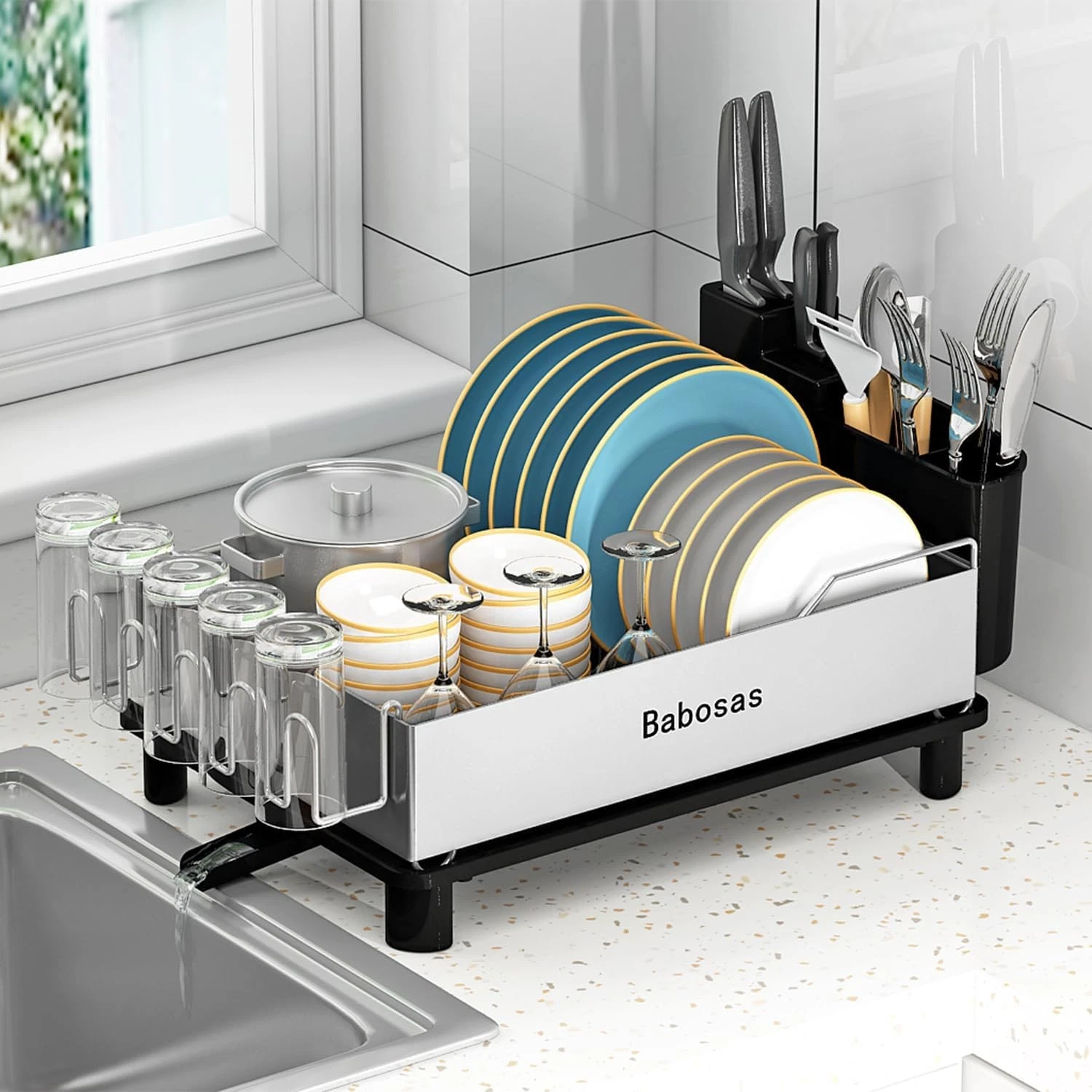 Dish Drying Rack,Large Capcity 304 Stainless Steel Dish Rack Kitchen