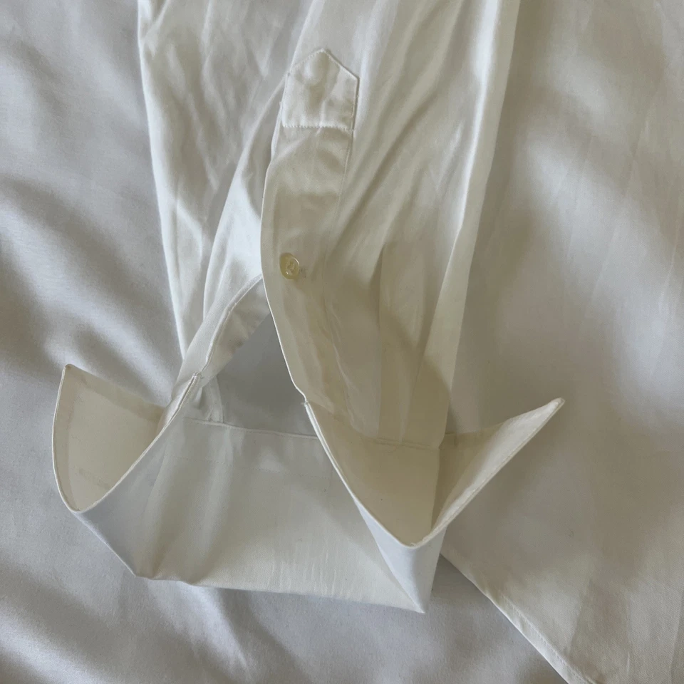 90s Vintage Polo Ralph Lauren Phillip 100% Cotton Formal Dress Shirt French Cuff - Image 3 of 4