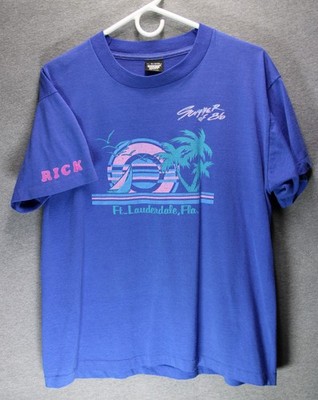 Vintage 1986 Ft Lauderdale Florida T Shirt XL Screen Stars Single Stitch USA 