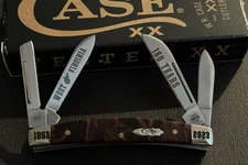 🔥 Case XX 7468 Brown Maple Burl Wood Smooth Small Congress Knife West Virginia