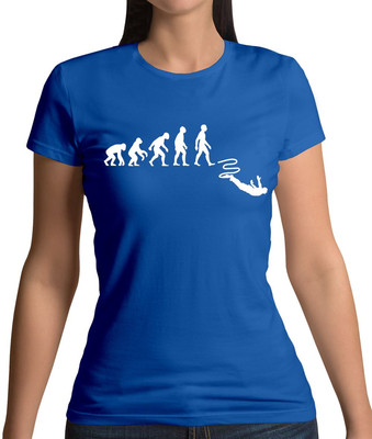 Evolution Of Man Bungee Jump - Damen T-Shirt - Jumping Funny Love Pullover