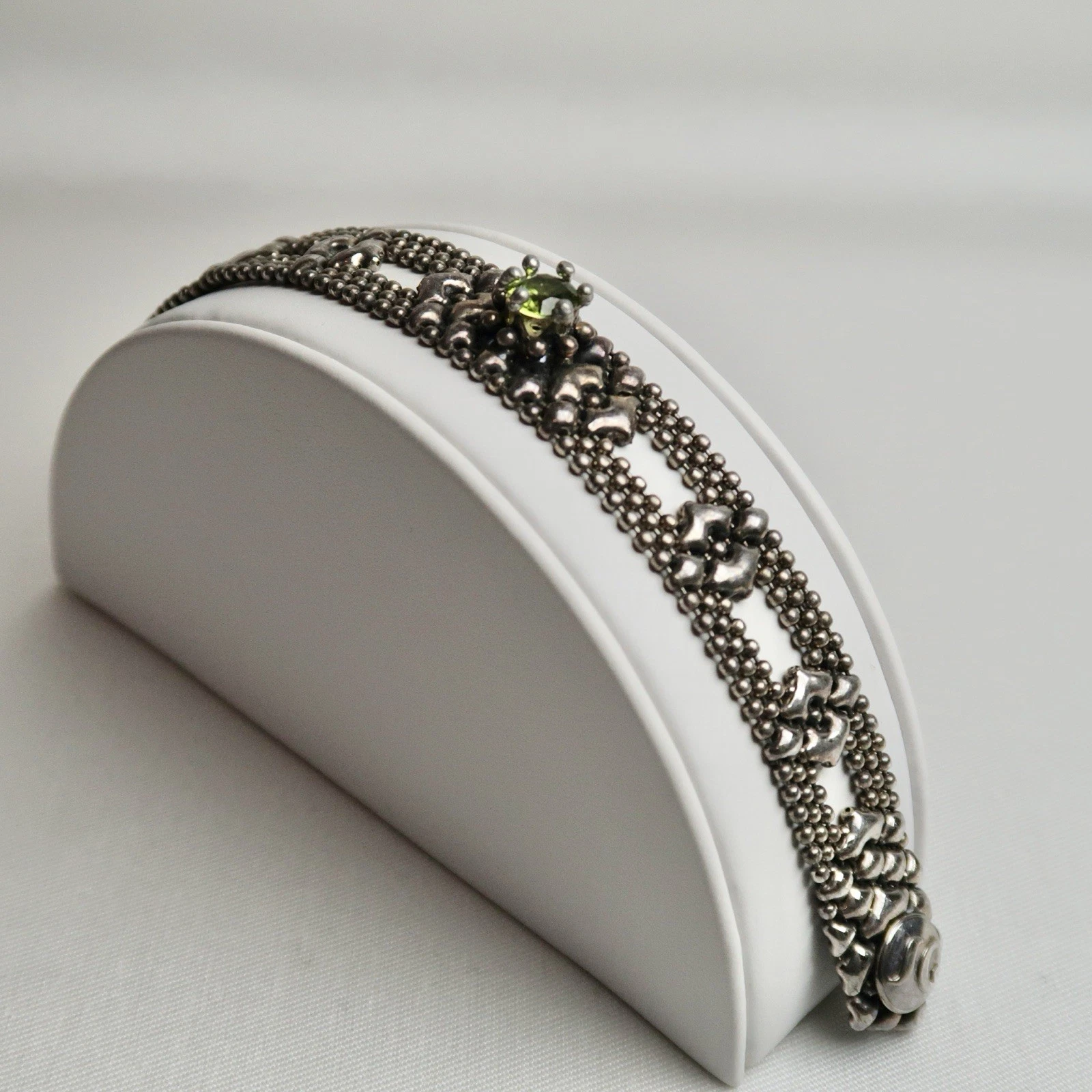 SERGIO GUTIERREZ Liquid Metal Vintage Silver Tone Mesh Bracelet Jewelry Br96