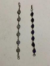 2 x bracelets - one Opal and other Amethyst stones bedding in silver