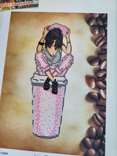 Bead Embroidery Kit My Coffee DIY Beadwork Beaded Stitching