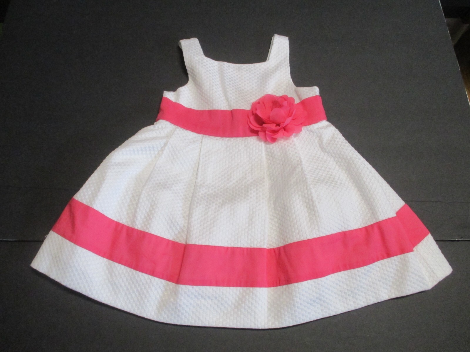 Toddler Girls Janie And Jack South Beach Beauty White & Pink Dress Sz 12-18 M Sp