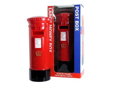 BRITISH RED POST BOX LONDON MONEYBOX COIN BOX DIECAST METAL PIGGY BANKS ...