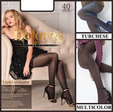 Dolores Lurex Brillante luxury shiny fine women's solid tights pantyhose 40 Den