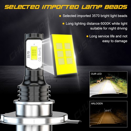 2x H4 9003 HB2 LED Headlight Bulb Kit High Low Beam For HYUNDAI ACCENT 2002-2010 - Picture 11 of 12