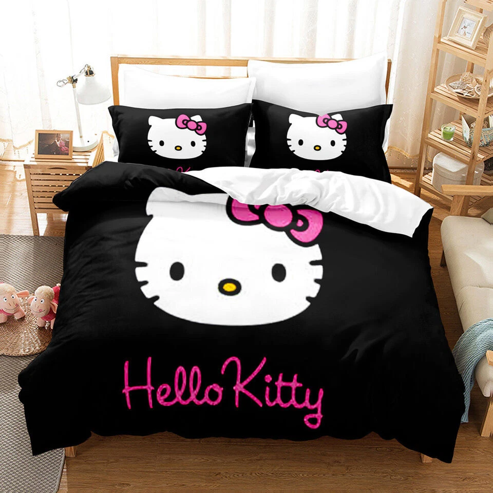 Hello Lovely Kitty Duvet Doona Quilt Cover Set Single/Double/Queen/King Bedding - image 3 of 4