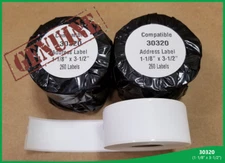 Labels Dymo® Compatible 10 Rolls 30320 White 1-1/8" X 3-1/2" Thermal BPA Free