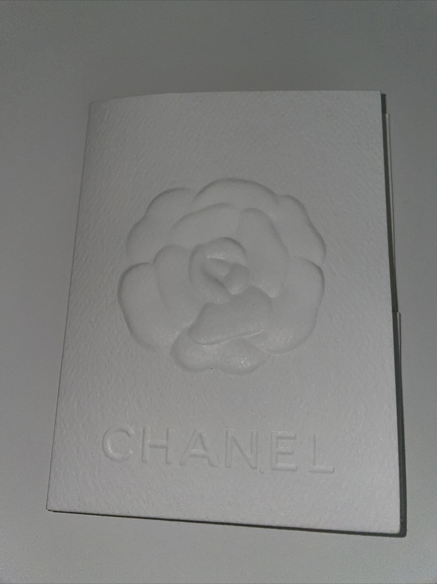 CHANEL 4x3in Camellia Flower Embossed Folded Paper Receipt Card