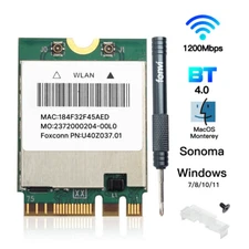 BCM94352Z M.2 NGFF WiFi Bluetooth Card for Sonoma macOS PC Windows Plug and Play