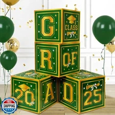 KatchOn, Green and Gold Graduation Balloon Box - 4 Boxes | Green and Gold Gra