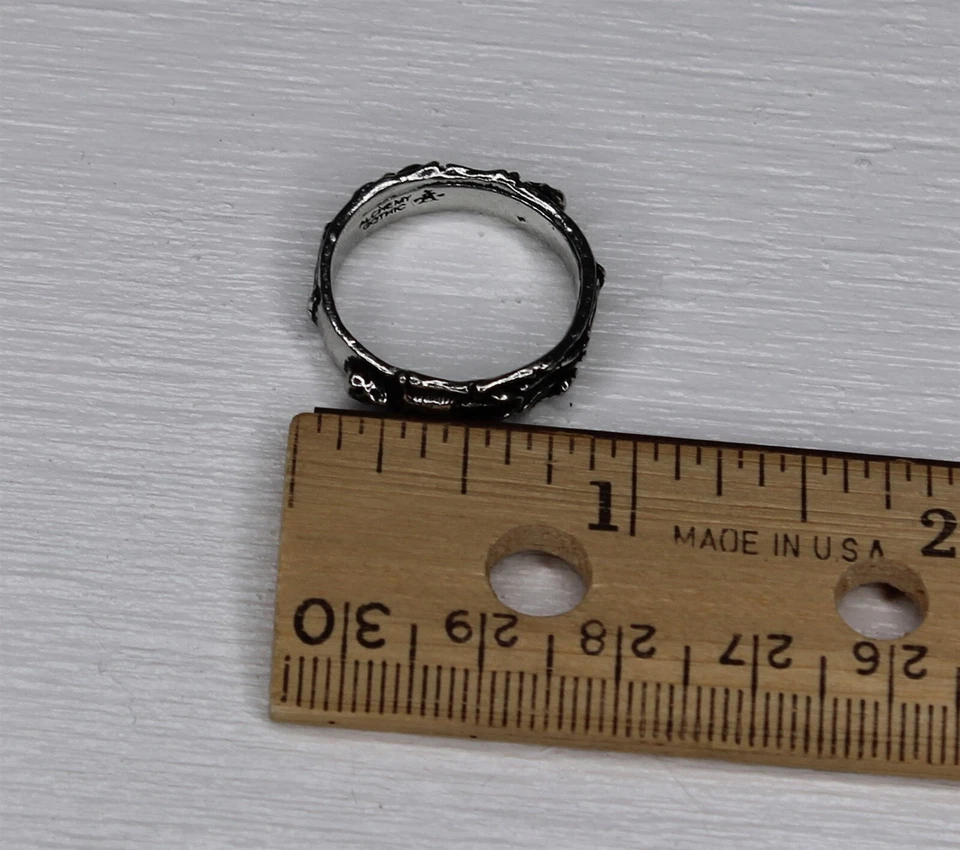 Anillo Banda Restos Talla 7 Alquimia Gótico Peltre Inglés Foto 4 de 4