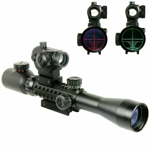 3-9X40 Tactical Rifle Scope with Holographic Red / Green Dot Sight ...