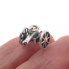 WHEELER MFG CO 925 Sterling Silver Vintage Cannon Military Minimalist 3D Pendant