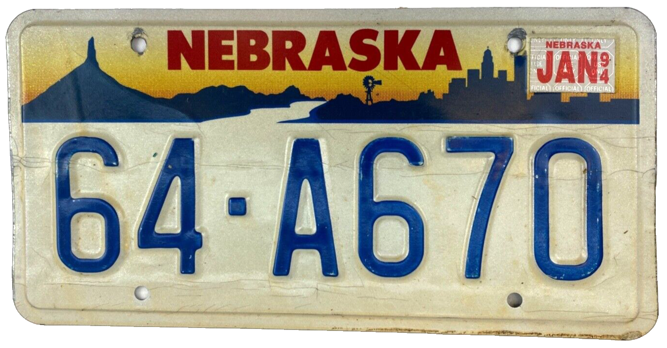 Nebraska 1994 License Plate Vintage Car Morrill Co Man Cave Wall Decor