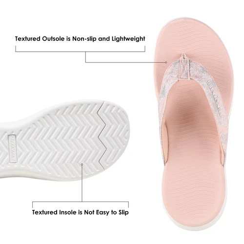 Women Arch Support Flip Flops Thong Sandals Outdoor Walking Beach Sandals - Picture 27 of 29