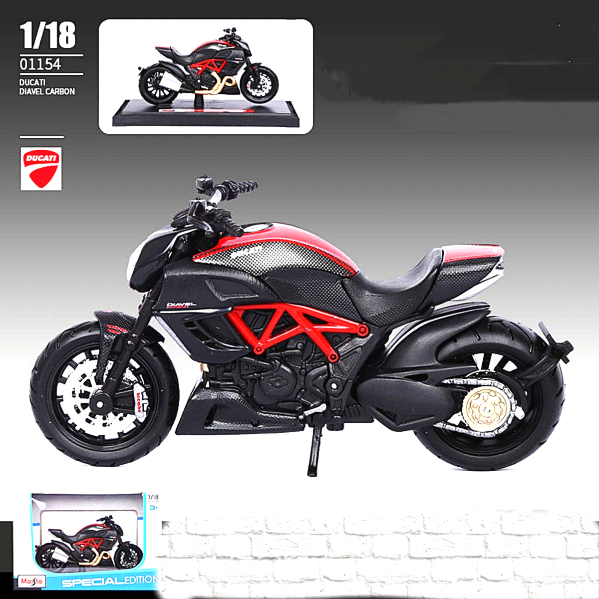 Maisto Ducati 1/18モデル 2008年製 Maisto 1/18 Ducati Diavel Carbon Motorcycle Model Racing MOTOGP