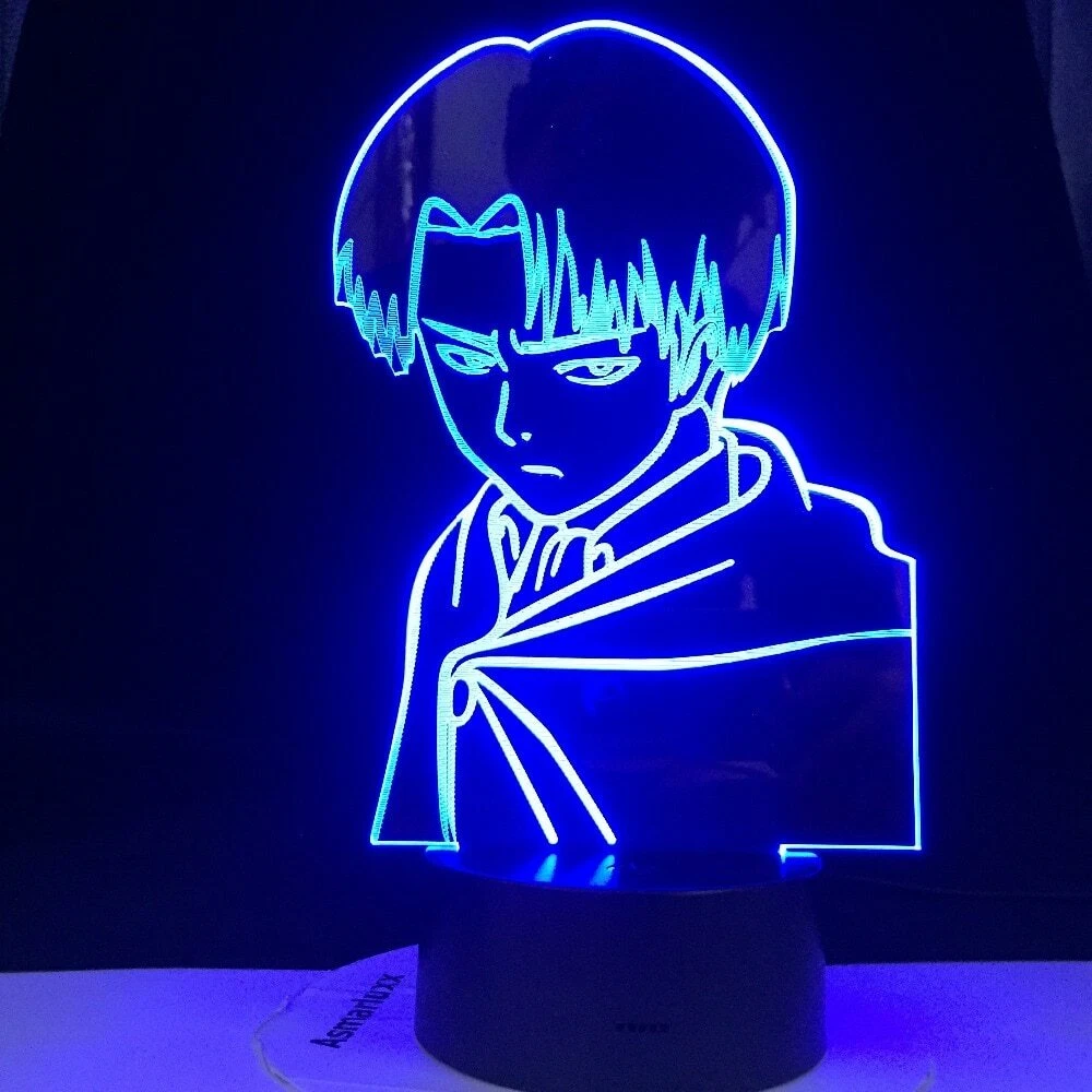 Attack on Titan Captain Levi Ackerman 7 Color Night Light 3D Lamp Anime Model