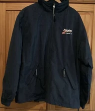 Men’s Navy Blue All Weather Jacket Coat Size Large Energizer Logo