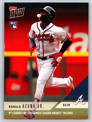 2018 Topps Now #689 Ronald Acuna Jr.  RC, HOT, 2023 MVP Candidate