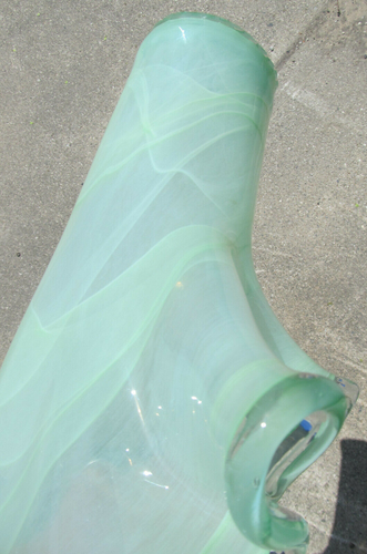 Genuine Italian Art Deco Glass Vase Marble Green color Tammaro Home Italy Murano - Picture 5 of 12