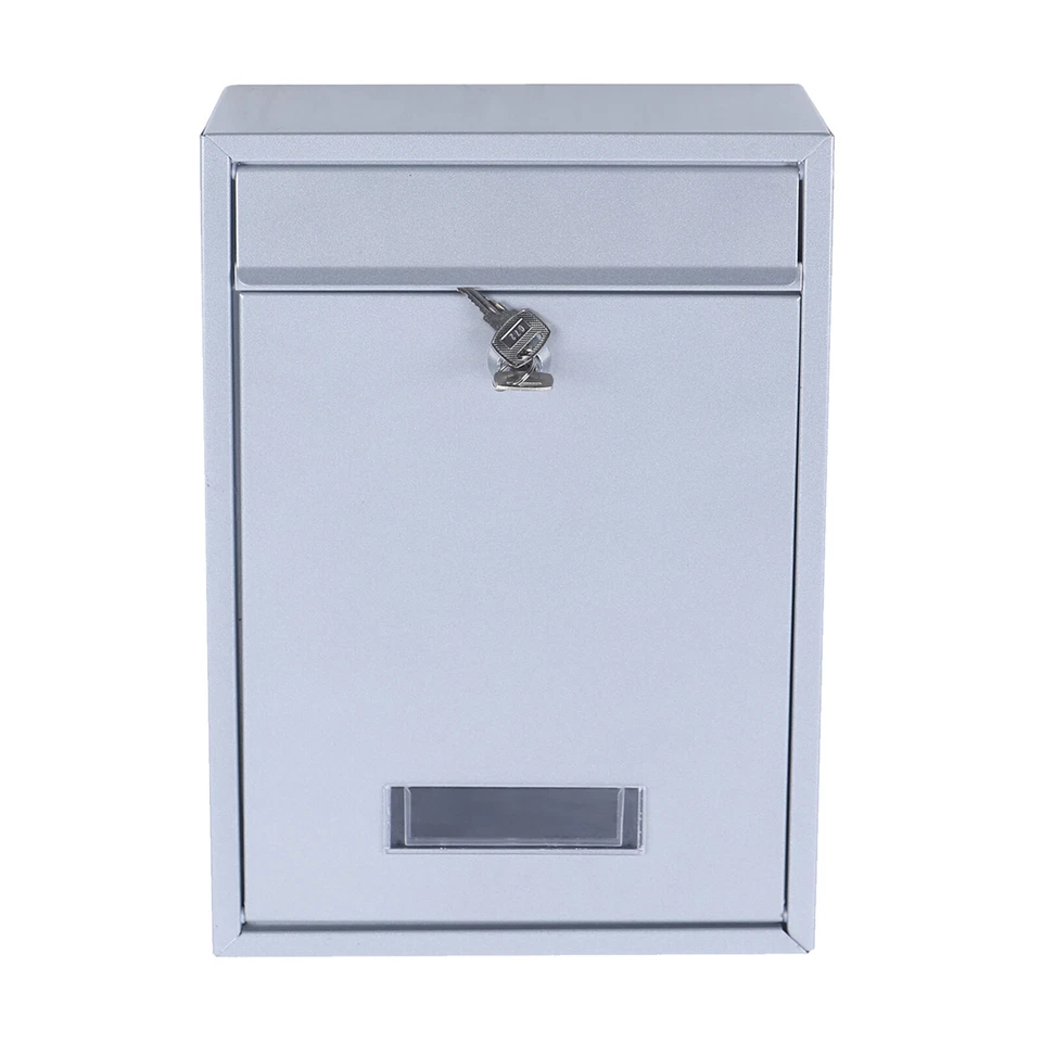 Wall-Mount Mailbox Security Lockable Mail Box Door Newspaper Letter Drop Box NEW - Image 4 of 4