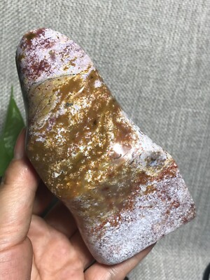 450g Natural Ocean Jasper Torch Quartz Crystal Freedom Stand 62