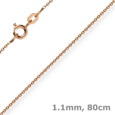1.1mm round anchor chain 585 gold rose gold chain necklace, 80cm, gold chain