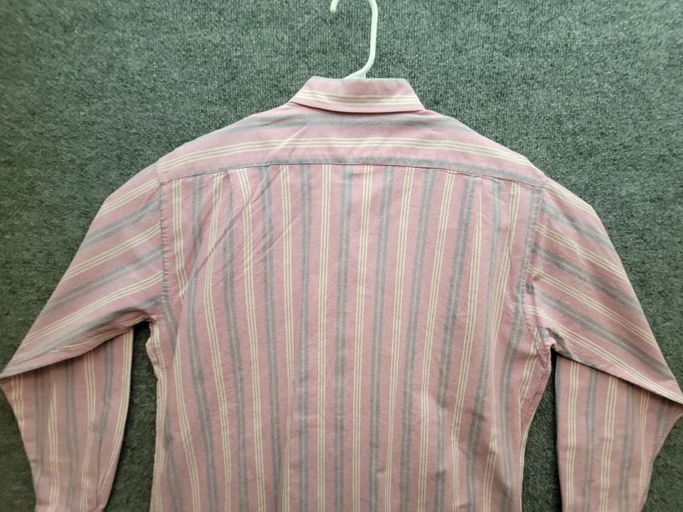 Vintage Members Only Button Up Oxford Shirt L Pink Striped Long Sleeve - Image 4 of 4