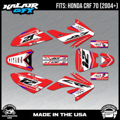 Graphics Kit for Honda CRF70 (All years) Lethal Series - RED