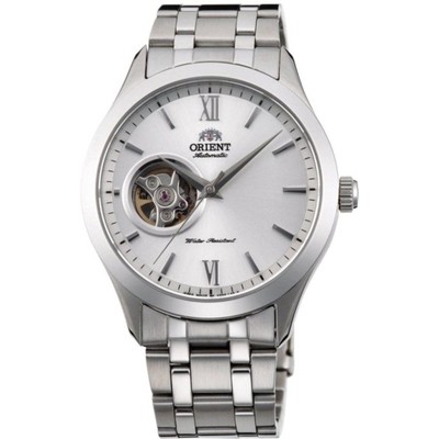 Orient Contemporary Open Heart silbernes Zifferblatt Herrenuhr TAG03001W0