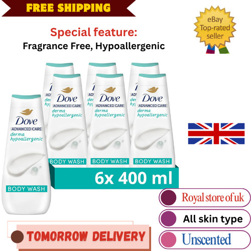 Dove Advanced Care Derma Hypoallergenic Body Wash Body Cleanser fragrance free