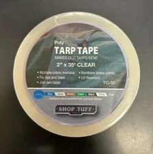 Tarp Repair Tape TC-35 2-Inch x 35 ft. Tarp Tape, Clear Fix Rips and Tears