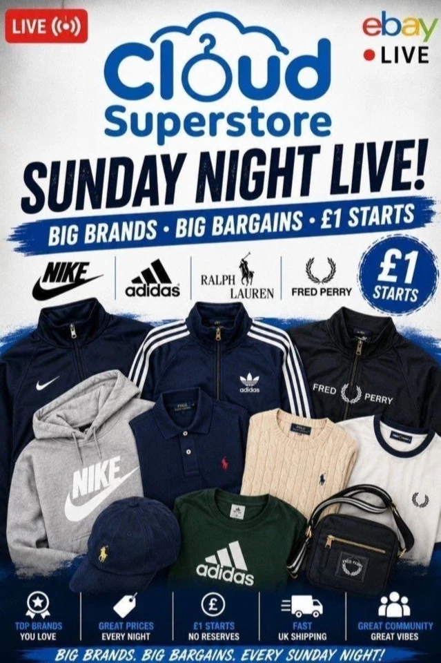 🔥 Sunday Night LIVE! Big Brands • £1 Starts • Nike, Adidas, Ralph & More