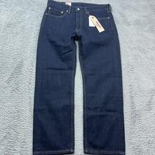 Levi's 505 Jeans Mens 36X29 Blue Dark Wash Regular Fit Straight Leg NEW NWT